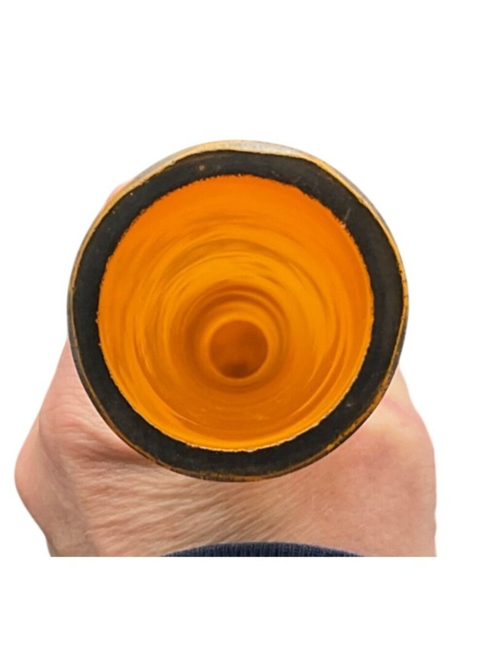 Vintage Bohemian Czech Tango Art Nouveau Glass Vase Yellow Silver Overlay 10"H - Picture 5 of 7